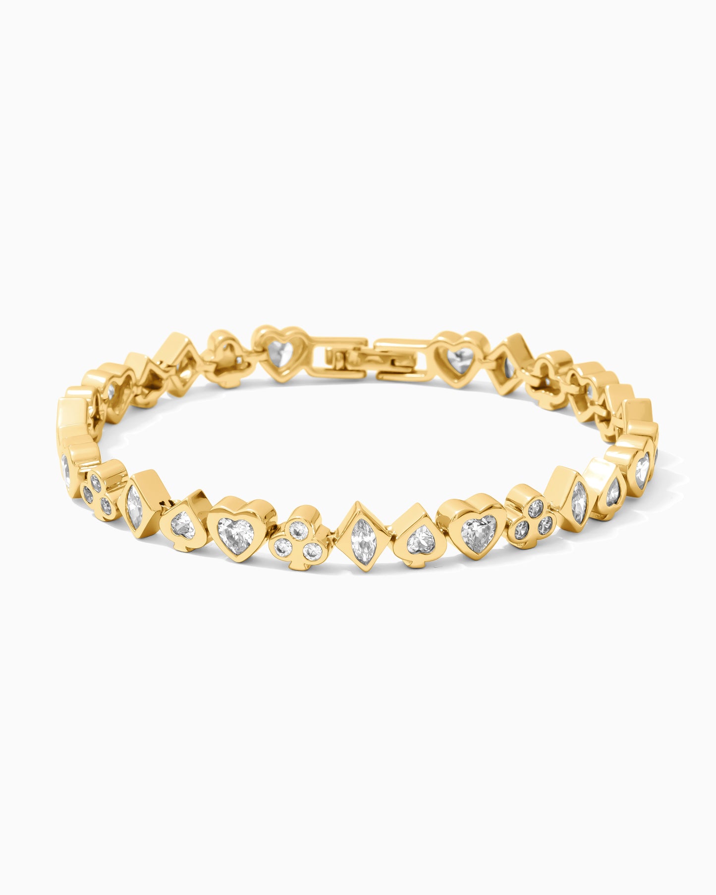 All White CZ Poker Tennis Bracelet, BR57