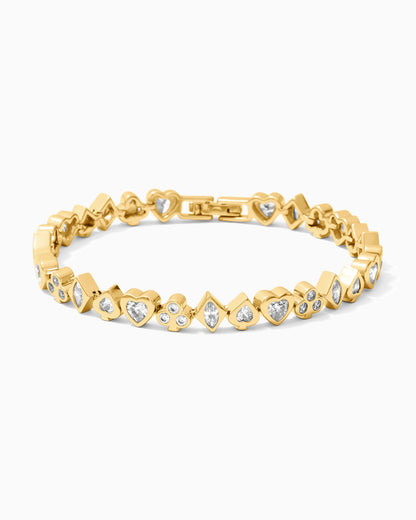 All White CZ Poker Tennis Bracelet, BR57
