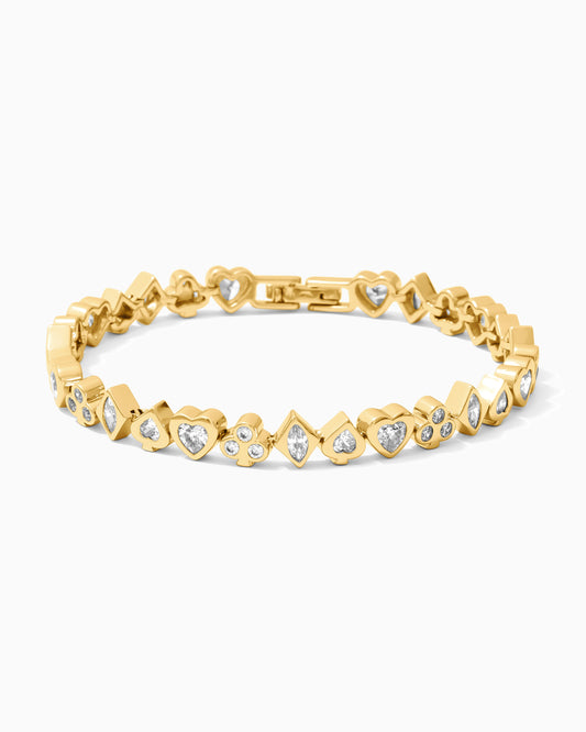 All White CZ Poker Tennis Bracelet, BR57