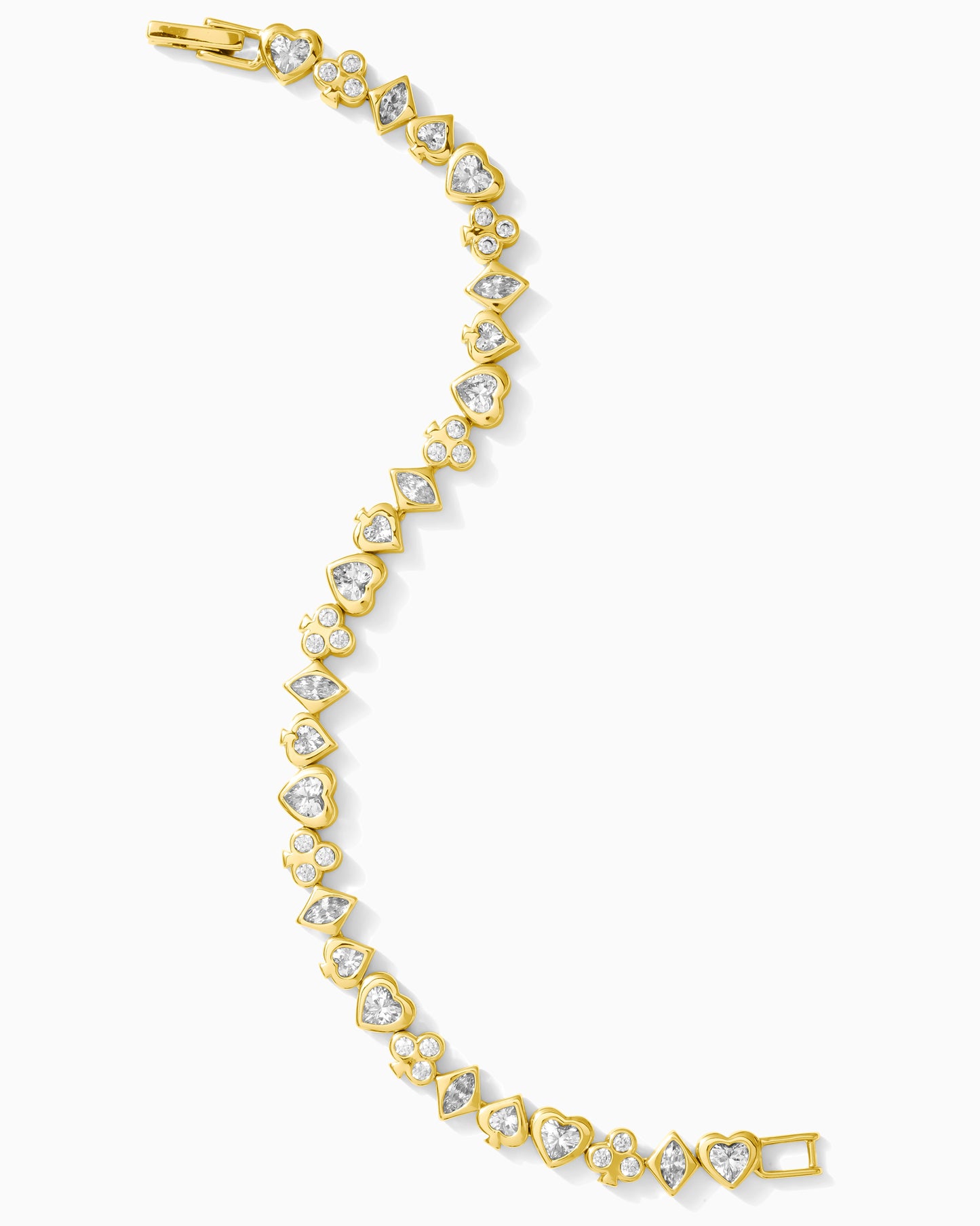 All White CZ Poker Tennis Bracelet, BR57