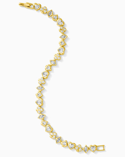 All White CZ Poker Tennis Bracelet, BR57