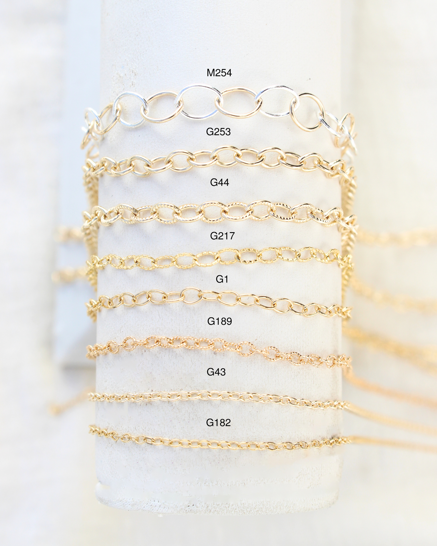 5.8mm mixed metal cable chain, M254
