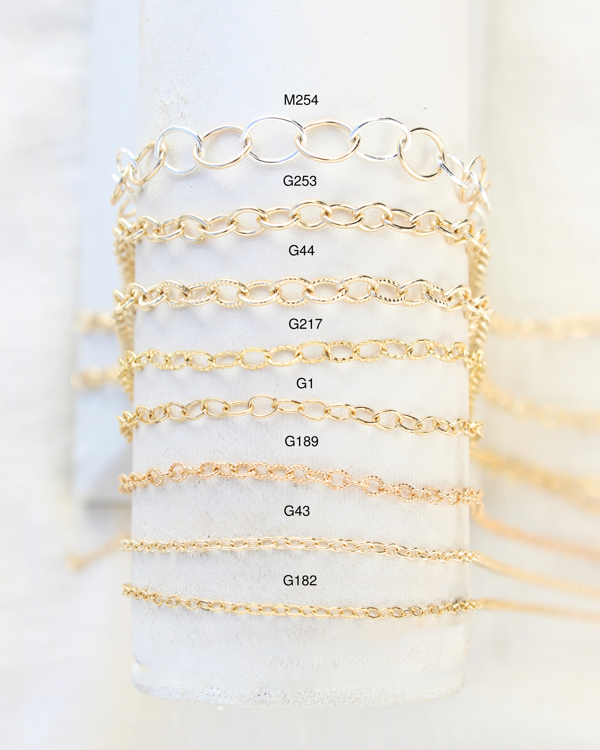 5.8mm mixed metal cable chain, M254
