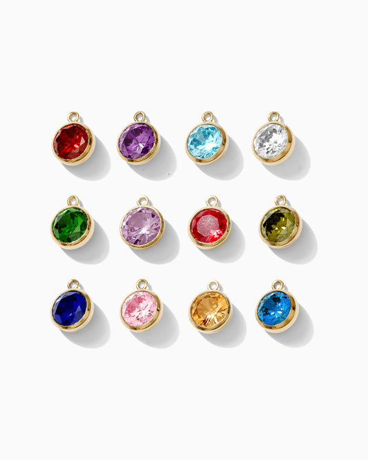 CZ Bezel Birthstone Colored Charm, CH106