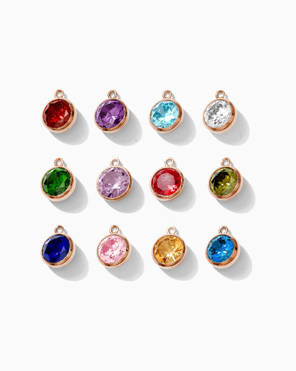 CZ Bezel Birthstone Colored Charm, CH106