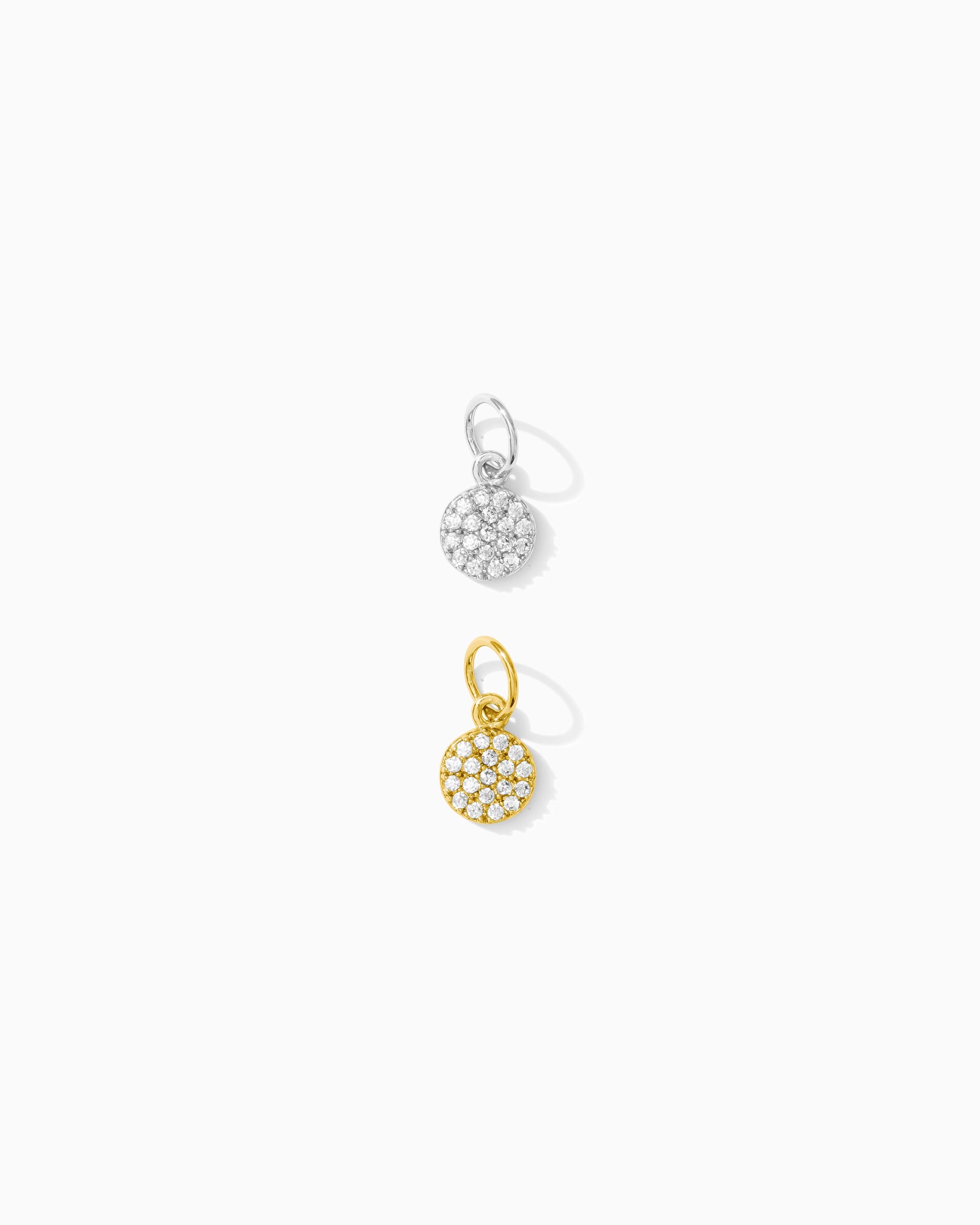 White CZ Pave Disc Charm, CH115