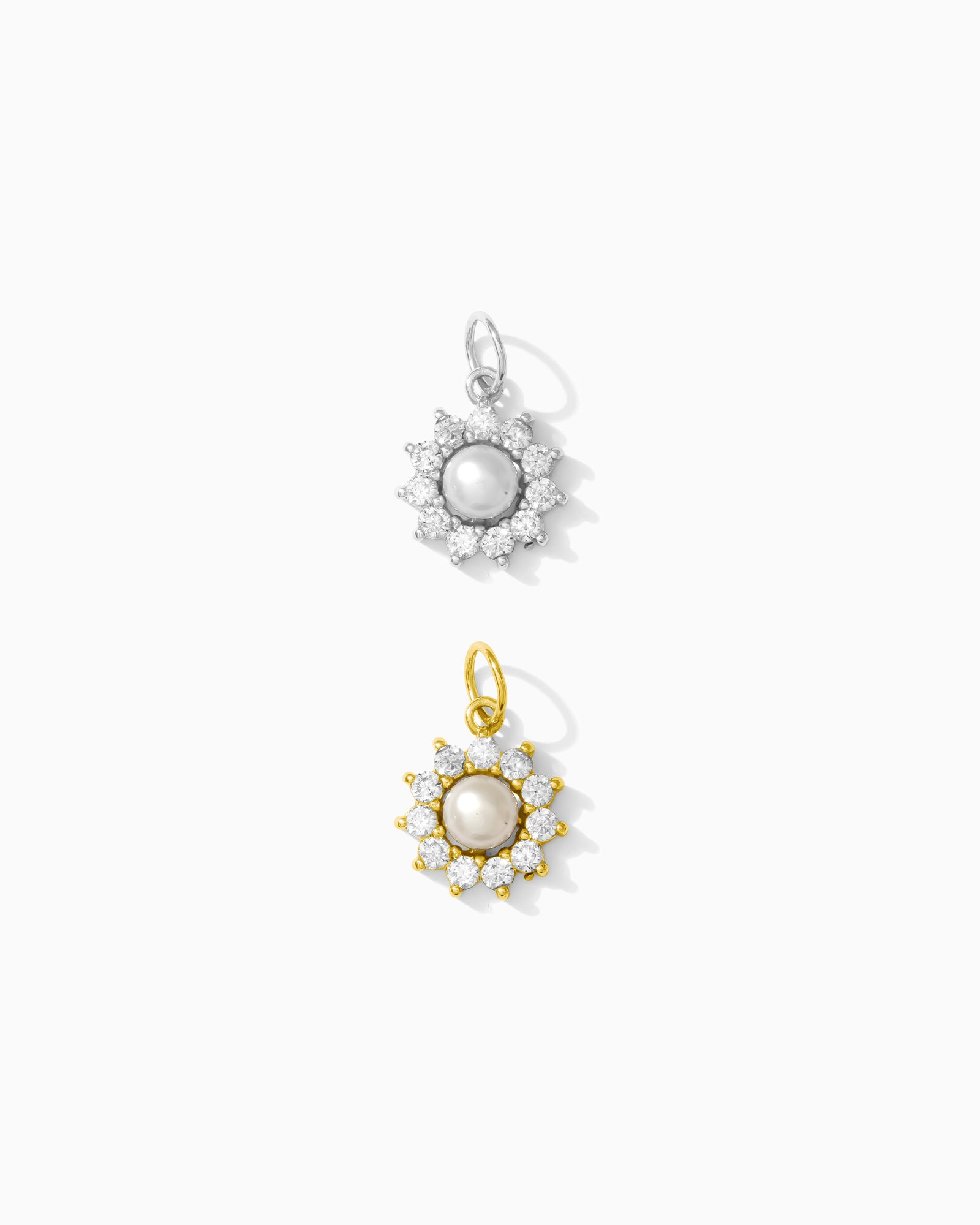 Freshwater White Pearl Potato Shape CZ Charm, CH122