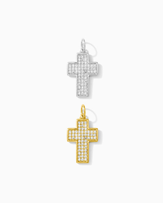 CZ Chunky Pave Cross Charm, CH123