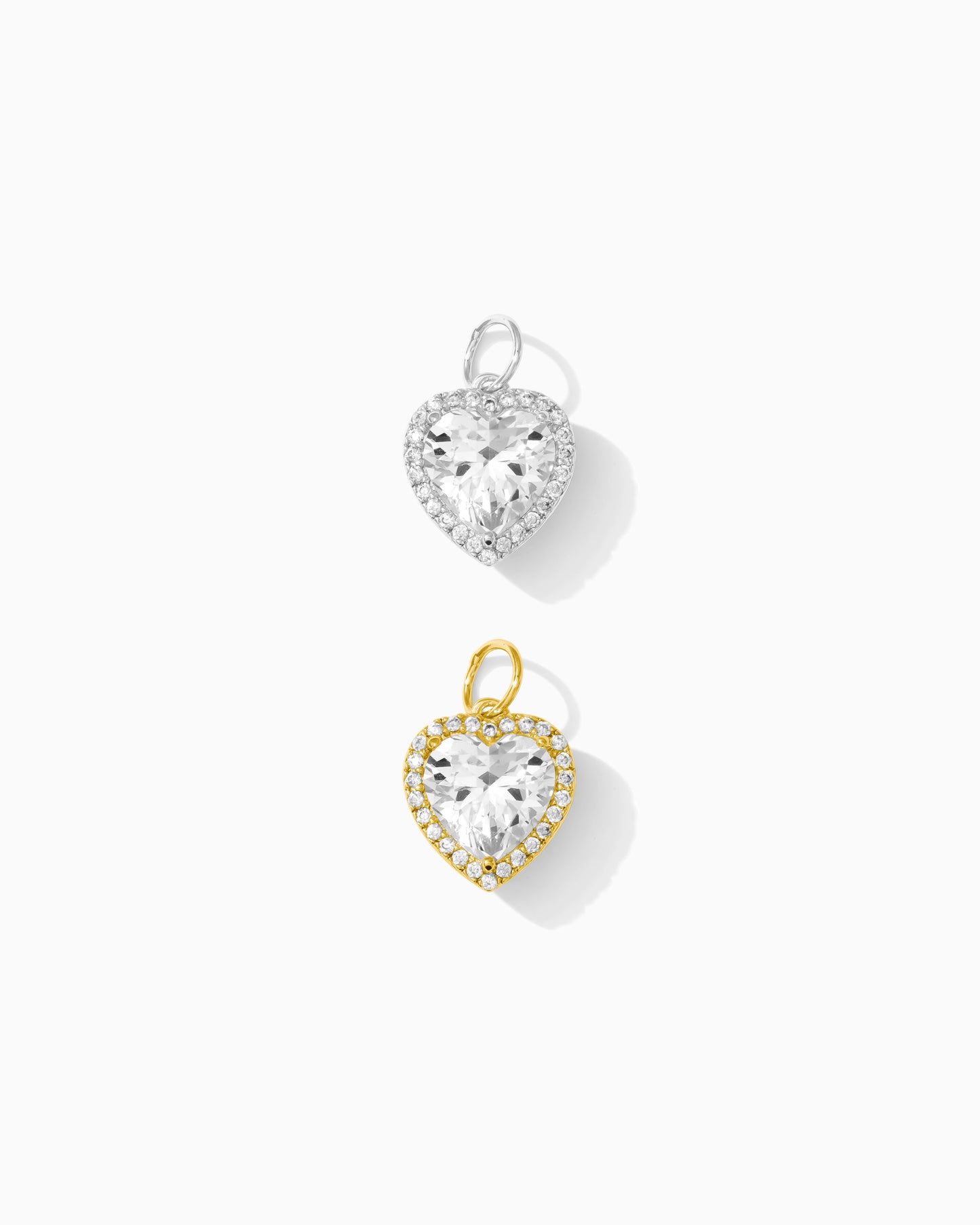 CZ Heart Halo Charm, CH124