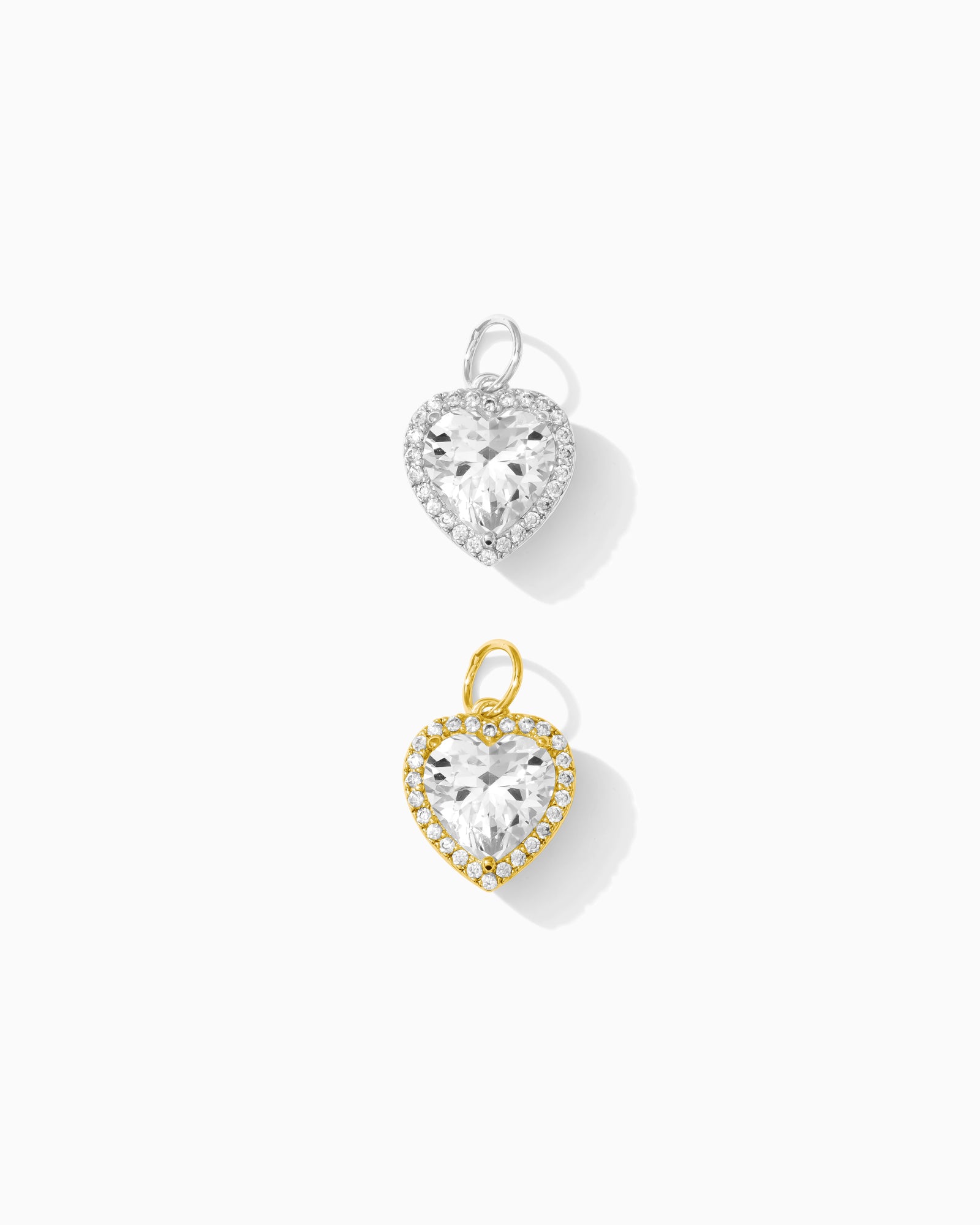 CZ Heart Halo Charm, CH124