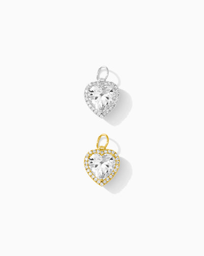 CZ Heart Halo Charm, CH124
