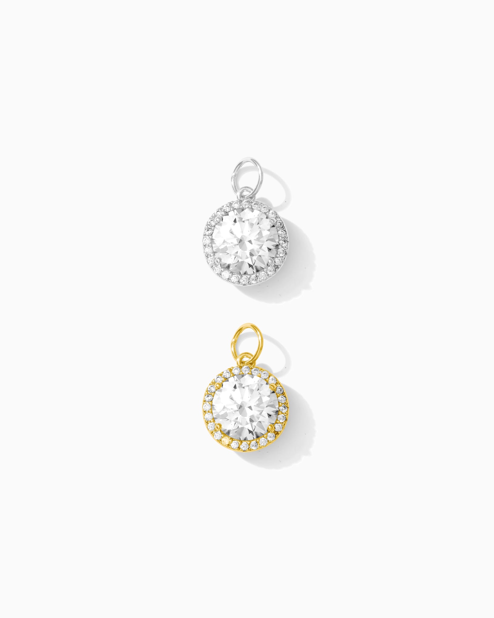 CZ Round Halo Charm, CH126