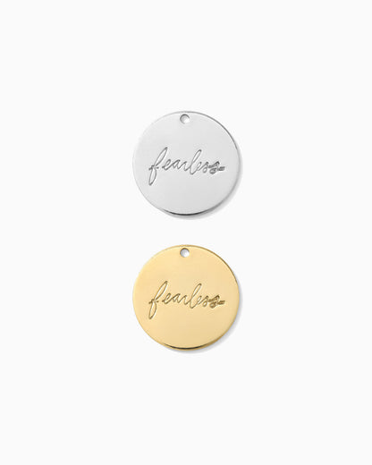 15.9mm Fearless Cursive Charm, CH191
