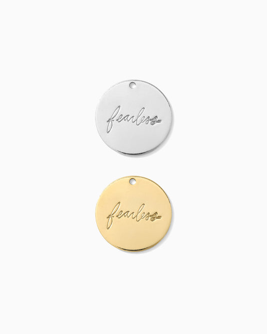 15.9mm Fearless Cursive Charm, CH191