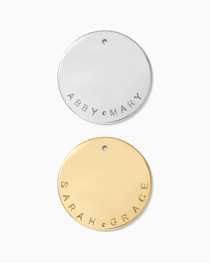 22mm Custom Circle Outer Text Charm, CH194