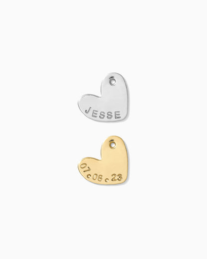 11x13mm Custom Text Heart Charm, CH200