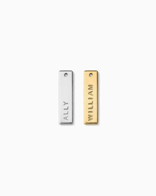.75x5mm Custom Text Bar Charm, CH202