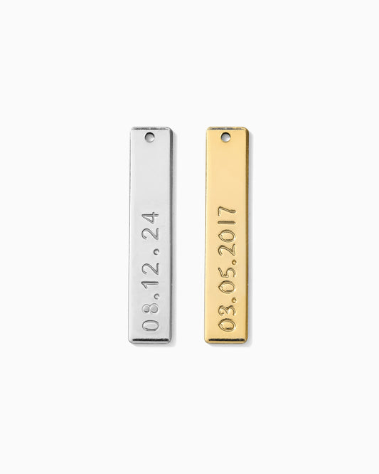 1.25"x6mm Custom Date Bar Charm, CH205