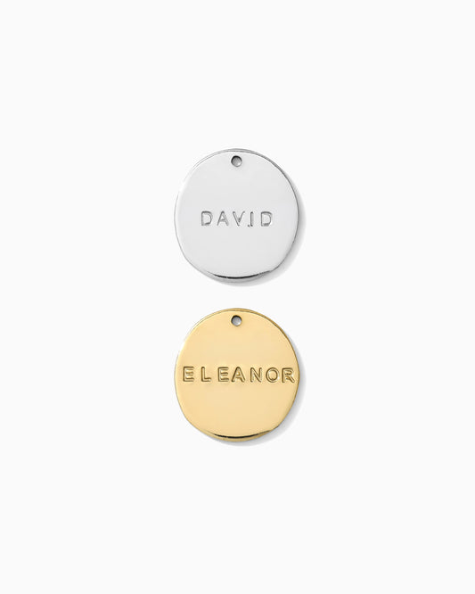 15x14mm Organic Circle with Custom Text Charm, CH207