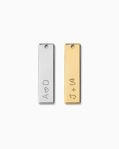 1"x6.4mm Custom Text Bar Charm, CH208