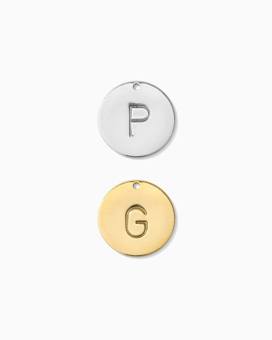 15.9mm Letter Circle Charm, CH246