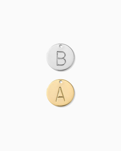 12.7mm Letter Circle Charm, CH248