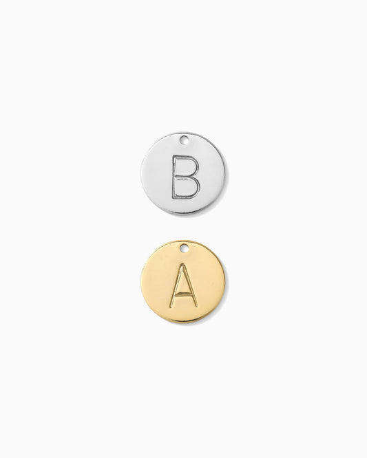 12.7mm Letter Circle Charm, CH248