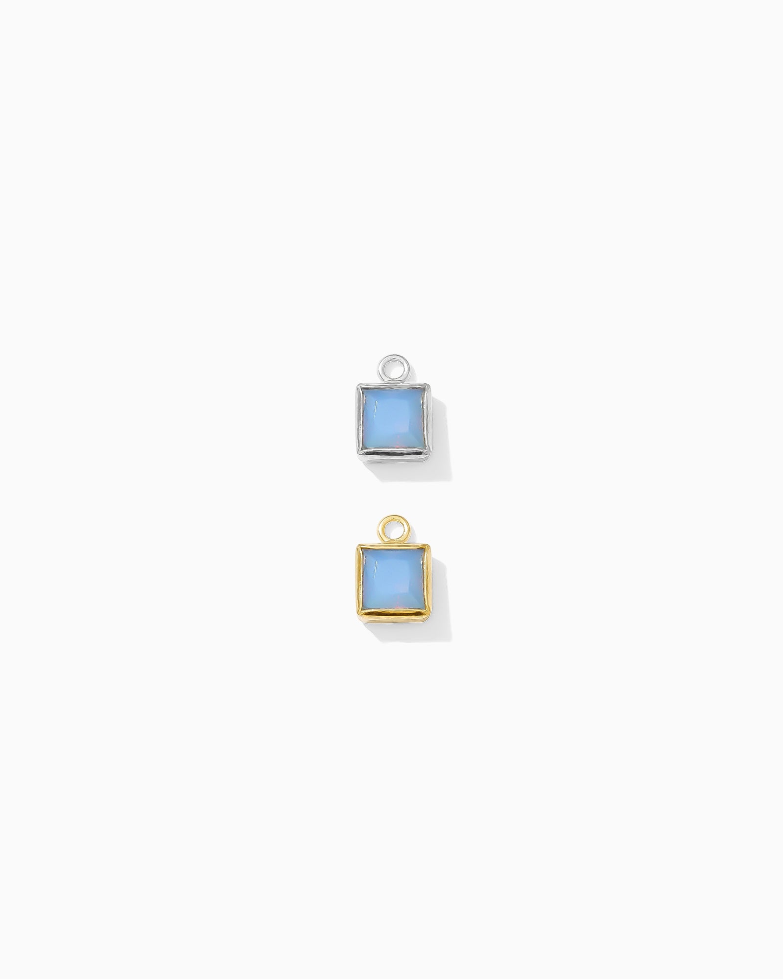 4mm Blue Opal Square Charm, CH258