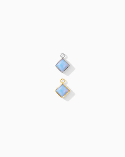 4mm Blue Opal Diamond Shaped Charm, CH259