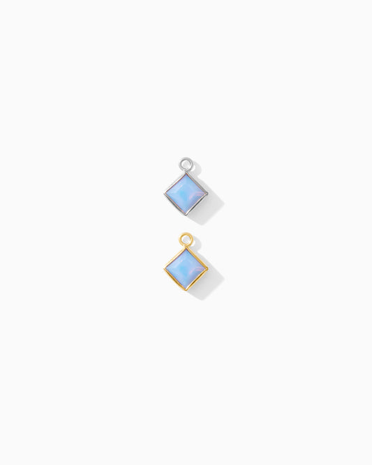4mm Blue Opal Diamond Shaped Charm, CH259