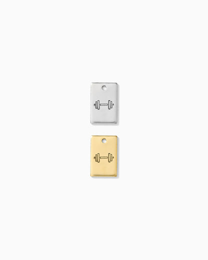 Barbell Rectangle Charm, CH266