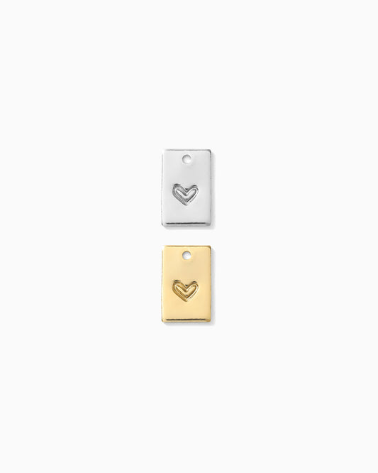 Heart Stamp Rectangle Charm, CH266