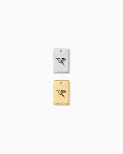 Hummingbird Rectangle Charm, CH266