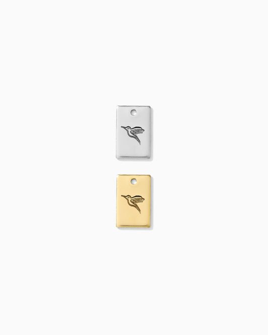 Hummingbird Rectangle Charm, CH266