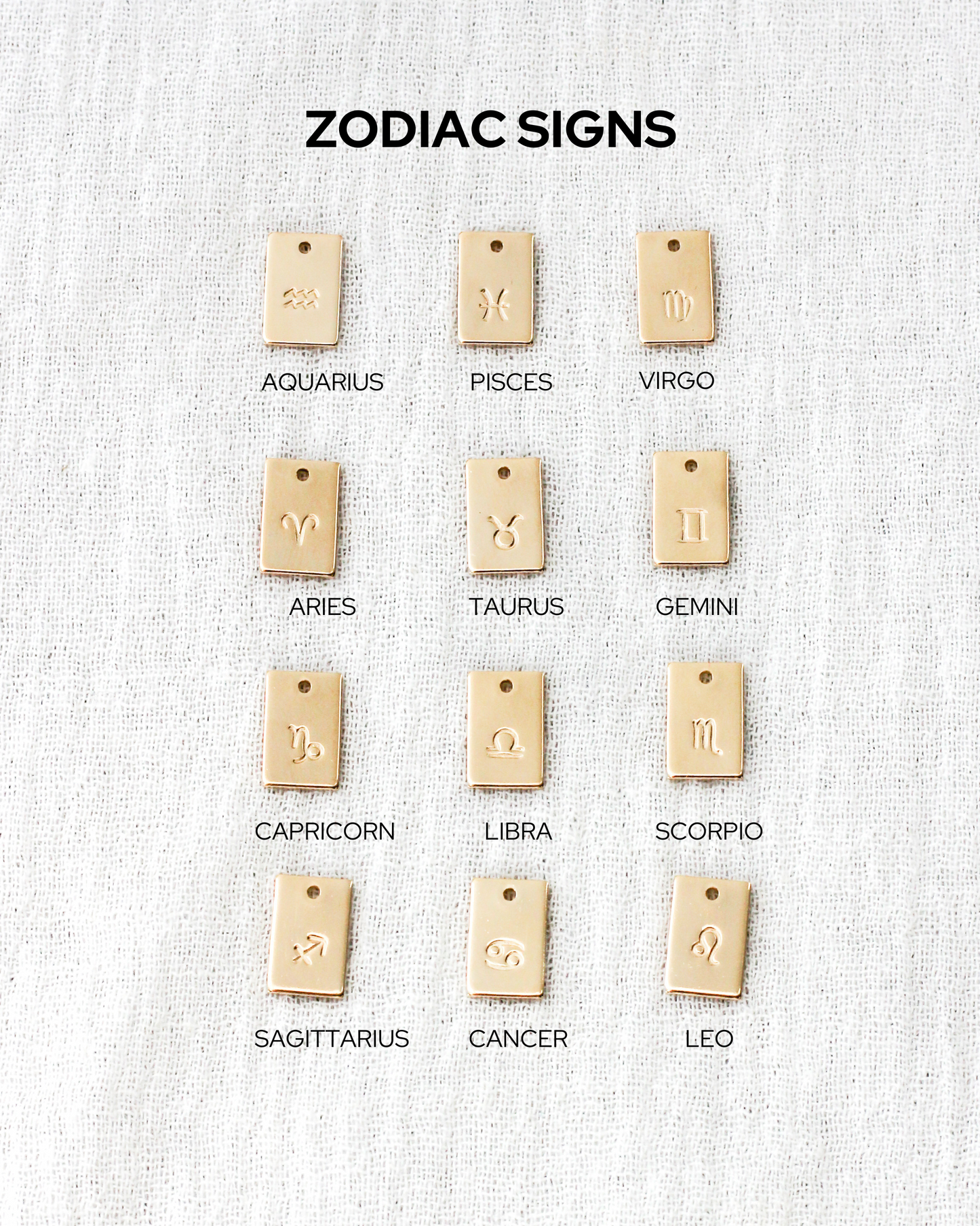 Zodiac Signs Rectangle Charm, CH266