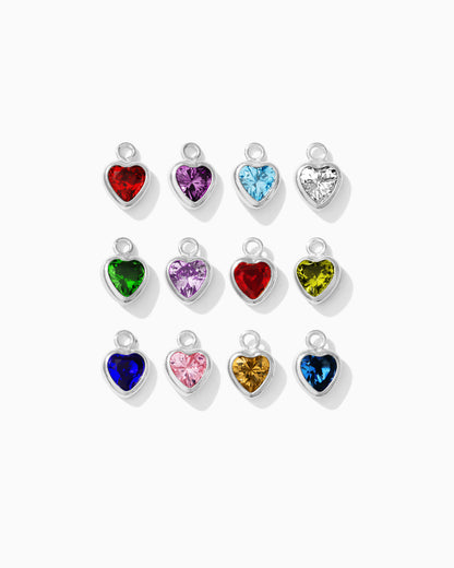 4mm Heart Shaped Birthstone Charm, CH272