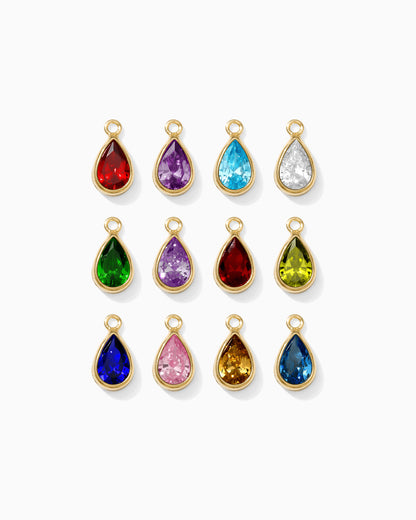 Teardrop Shaped Birthstone Charm, CH285