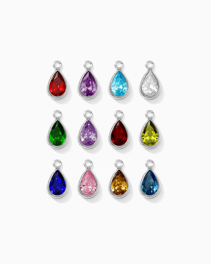 Teardrop Shaped Birthstone Charm, CH285