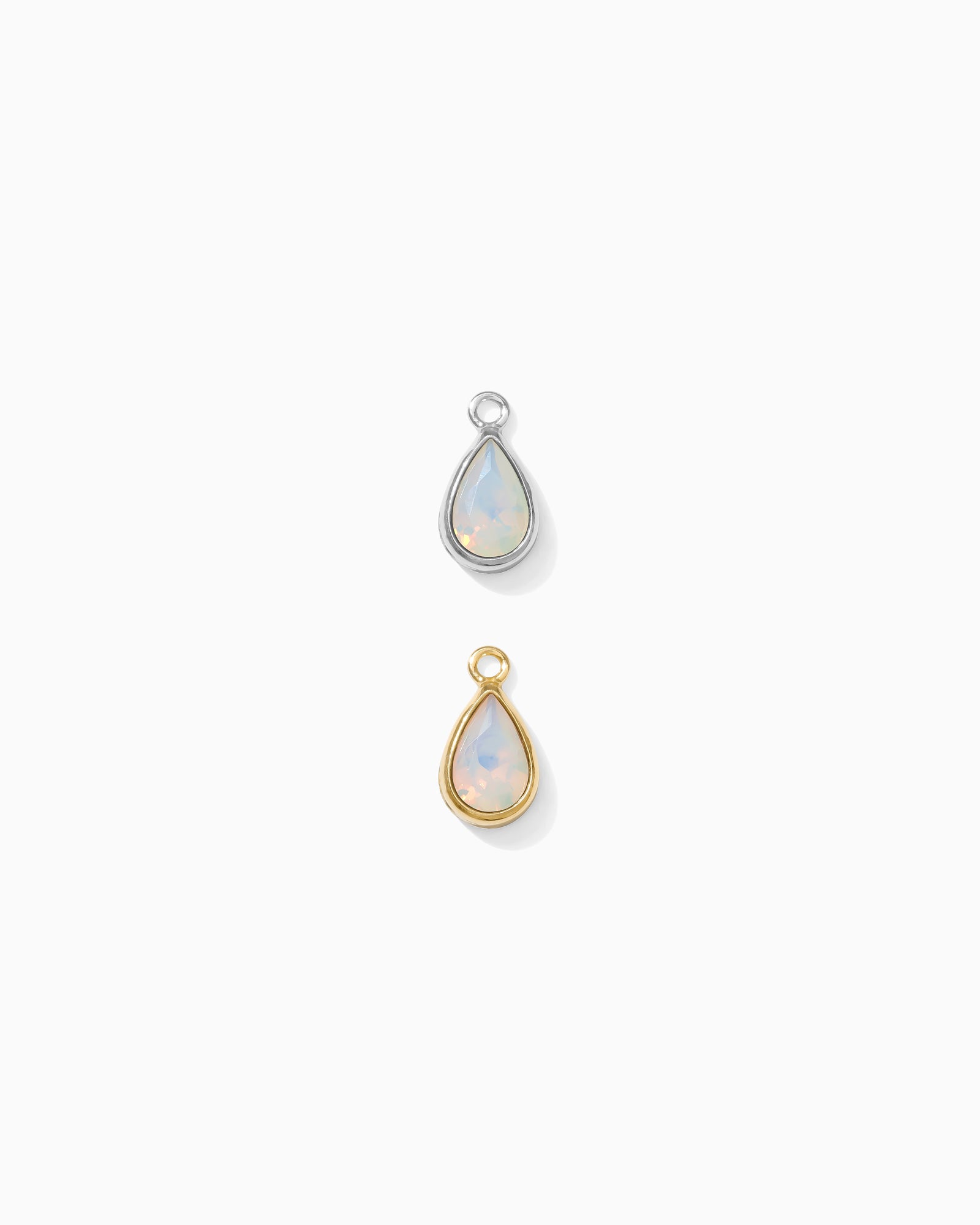4mm White Opal Teardrop Charm, CH286