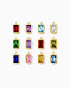 6x4mm Rectangle Birthstone Charms, CH288