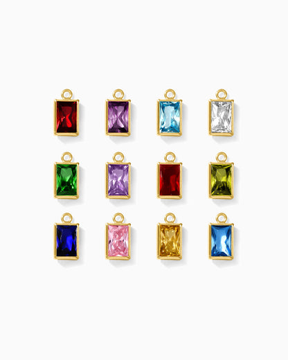 6x4mm Rectangle Birthstone Charms, CH288