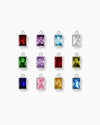 6x4mm Rectangle Birthstone Charms, CH288