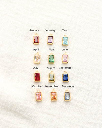 4mm Rectangle Birthstone Charms, CH288