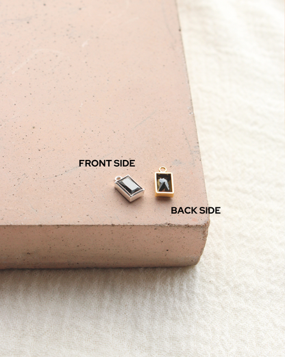 4mm Rectangle Onyx Charm, CH290