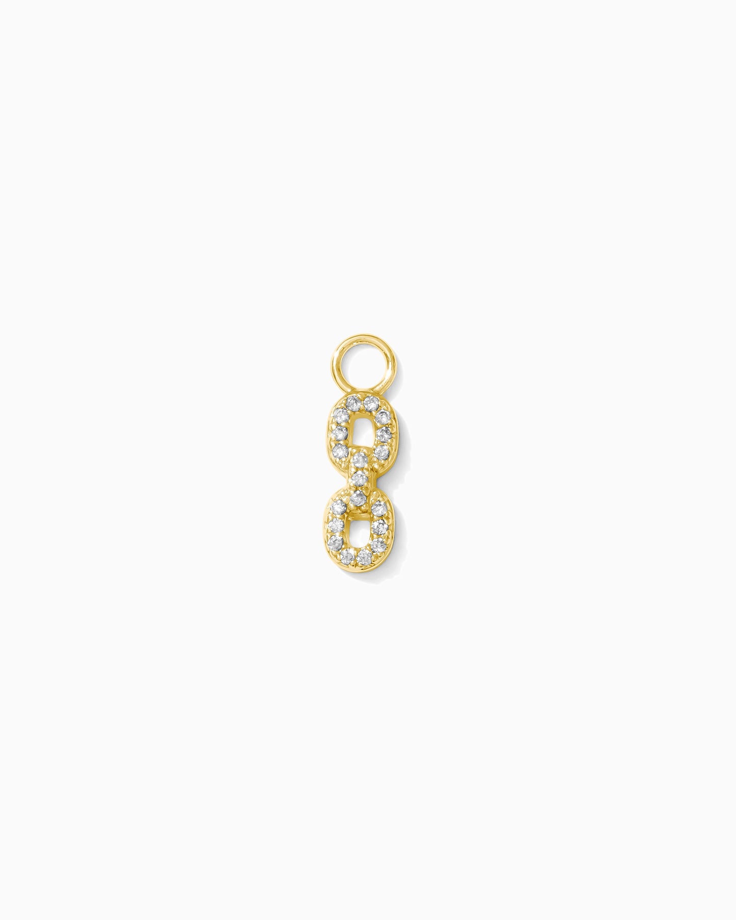 2 Link Pave Charm with All White Cubic Zirconia, CH293