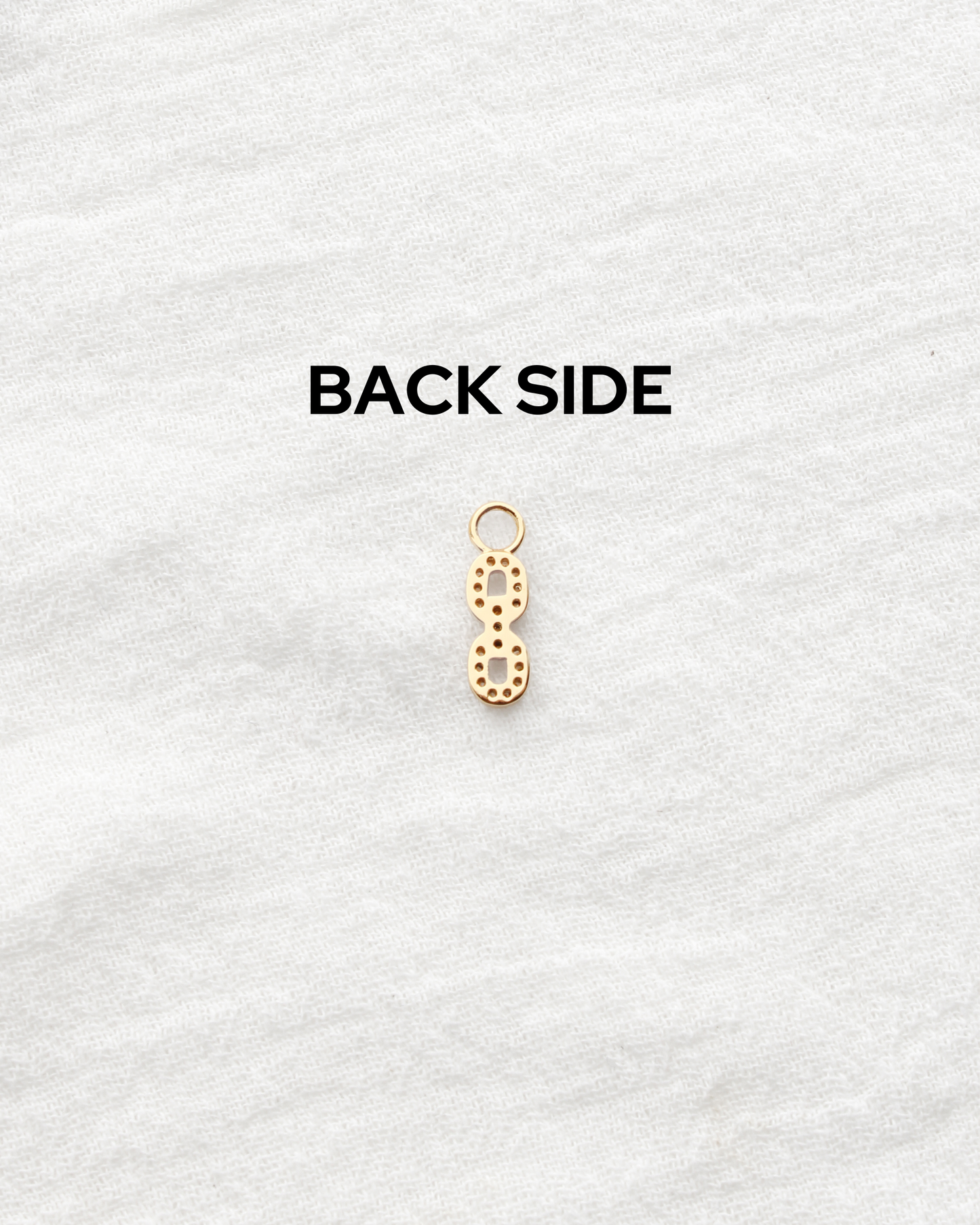 2 Link Pave Charm with All White Cubic Zirconia, CH293