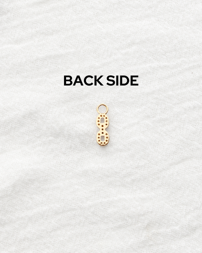2 Link Pave Charm with All White Cubic Zirconia, CH293