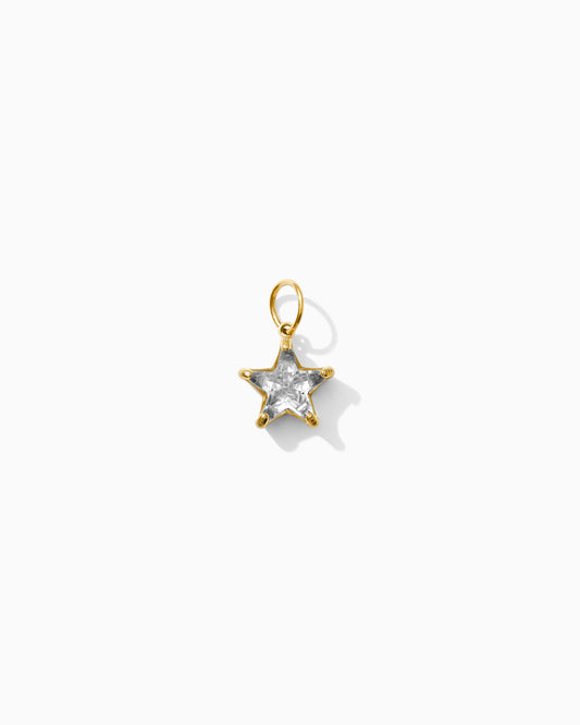 Star PVD Charm, White Zircon, CH321