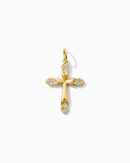 Cross PVD Charm, White Zircon, CH328