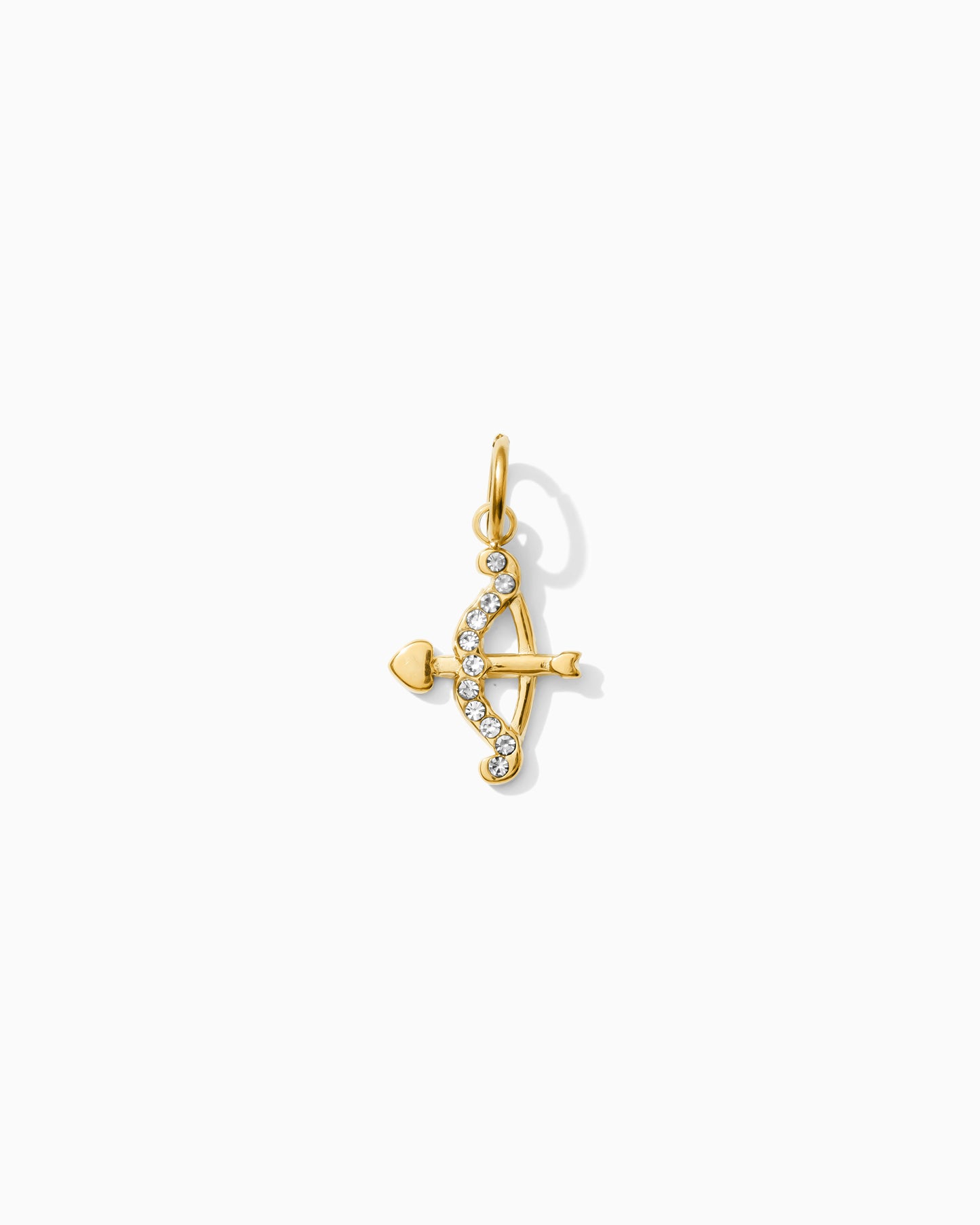 Bow & Arrow PVD Charm, White Zircon, CH329